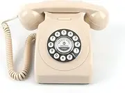 Wedding Audio GuestBook Telephone, Classic Retro Craftsmanship Guestbook for Confessional Wedding Birthday Party (Beige)