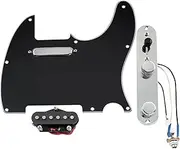 Musiclily Pro Pre-wired Standard Tele Pickguard and Loaded Control Plate with Artec Pickups Alnico 5 Magnet for TL Style Electric Guitar, 3ply Black