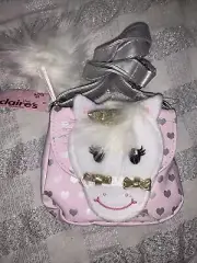 NWT Claire's Club Ariella the Plush Pink Heart Unicorn Crossbody Bag Easter