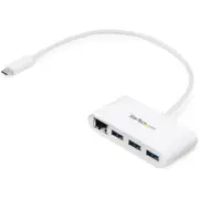 StarTech.com USB/Ethernet Combo Hub - USB 3.0 Type C - External - White - UASP Support - 3 Total USB Port(s) - 3 USB 3.0 Port(s)