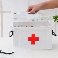 在飛比找蝦皮購物優惠-家庭大號手提藥箱 ✨ 多層急救收納保健箱 家用塑膠藥箱 醫療