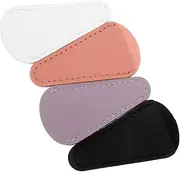 KAILIKETIY 4pcs Portable Scissor Protective Covers Salon Scissor Pu Leather Cover Protector Reusable Sleeves Hairdressing Tool Safety