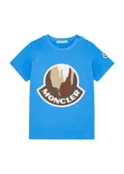Moncler Kids Printed Stretch-cotton T-shirt (12 months-3 Years) - Blue 12 months
