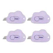4 Pcs Cloud Shaped Retractable Box Cutters, Purple (2.4x1.5Inch)