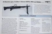 M-60 M60 Machine Gun Picture Out of Print Spec Sheet Article Decor