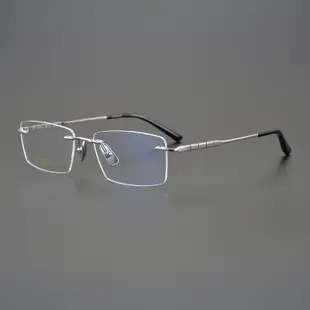 風琴鏡腿無框眼鏡 超輕純鈦鏡框 無邊框眼鏡架 可配鏡片純鈦眼鏡框架91091