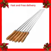 17” Flat Blade Stainless Steel Barbecue Shish Kebab Skewers Set of 6 Free ShipAU