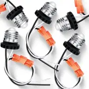 E26 Socket Adapter Pack Of 10, Medium Base Male Screw in Light Bulb Socket Outl