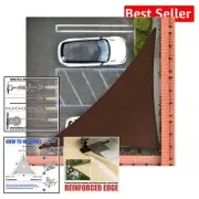 Durable 8' x 8' x 11.3' Brown Triangle Sun Shade Sail - UV Blockage &