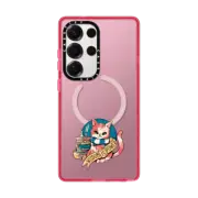 Galaxy S25 Ultra Impact Magnetic Case Wisdom is Power Books and Cat