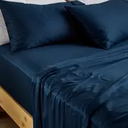 MyHouse Ashton Sheet Set Dress 230X260cm Blue - Dress Blue - Double