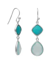 Liv Oliver 18K 12.75 ct. tw. Turquoise & Chalcedony Earrings