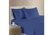400TC Bamboo Cotton Sheet Set Blue Queen