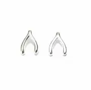 925 Solid Sterling Silver Small Wishbone Stud Earrings - Unique...