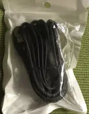 ToughTested TTPC8C2A Black 8ft Braided USB to USB-C Charging Cable