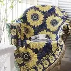 Throw Blanket Sunflower Art Sofa Covers Woven Modern Machine Washable Multicolor