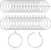 40pcs Hoops for Jewelry Making, 20mm Ear Wine Glass Hypoallergenic Stainless Steel Hoop Pin DIY Wires, Beading Hoops for Craft Making Supplies