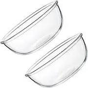 Zerodeko 2pcs Transparent Glass Salad Bowls Household Dessert Bowls for Food Storage and Kitchen Tableware Fine Workmanship Smooth Rim Multi Function Kitchen Essentials