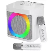 Karaoke Machine for Kids Adults - Portable Bluetooth Speaker with 2 Wireless ...
