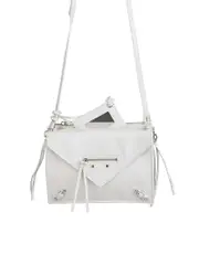 Balenciaga Papier Triple XS Zip Around White Leather Bag