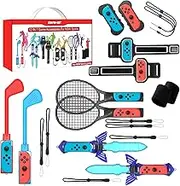 12 in 1 Switch Sports Accessories Bundle - 2022 Family Party Pack Game Accessories Set Kit for Nintendo Switch & OLED Sports Games