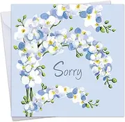 Twizler Sorry Card - Orchid Floral - I'm Sorry Card Apology for Her - Sympathy For Your Loss - Thinking Of You