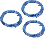 uxcell 2.0mm Bonsai Training Wire, 3 Rolls Floral Wire Stems Anodized Aluminum Craft Wire for Gardening Branch Fixing, Blue (16.4 Feet/Roll)
