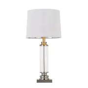 Dorcel Table Lamp, Nickel with Clear Shade
