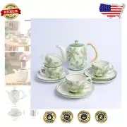 ArtbyHannah 32 Oz Ceramic Tea Set - Elegant Teapot and Cups for Perfect Gifting
