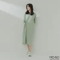 在飛比找momo購物網優惠-【MO-BO】MIT簡約設計側綁帶洋裝(洋裝)
