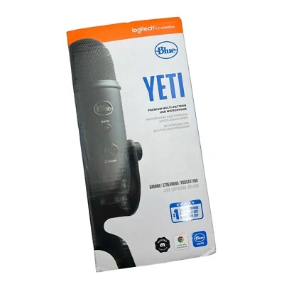 Blue Yeti USB Microphone Logitech for Creators for Gaming, Streaming, Podcasting