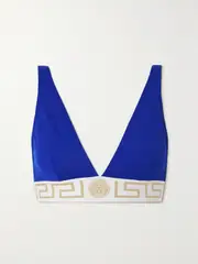 [Versace] Versace - Vita Jacquard-trimmed Bikini Top - Royal blue - 1 1 Blue