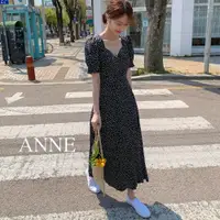 在飛比找蝦皮商城優惠-ANNE｜大尺碼V領碎花洋裝 L-4XL【AD102114】