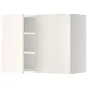 METOD wall cabinet with shelves/2 doors, white/Veddinge white, 80x37x60 cm