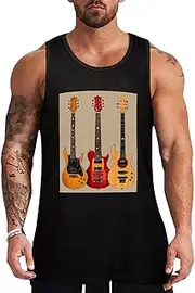 [NQHJT] Men Tank Tops Guitars Standard Scale Sleeveless T Shirts for Men's Fitness Quick Dry Gym Tank Top for Men