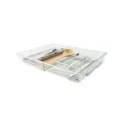 Clear Expandable Cutlery Tray Multiple Sections Kitchen Dining Table Organiser
