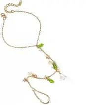 [OIDIMS] Orchid Flower Anklet for Women Fainty Gold Plated Elegant Adjustable Summer Beach Tassel Stylish Foot Chain Pearl Anklets Fashion Holiday Jewelry, Adjustable, Metal, no gemstone