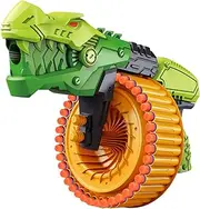 coldfire Toy Gun Foam Blasters with 120 Bullets, 40-Dart Rotating Drum, Dart Shooting Game for Indoor Outdoor Activity, Dinosaur Toys Birthday Xmas Gifts Kids, Teens, Adults 6+ Green