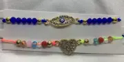 2 PC Evil Eye Bracelets Set Jewelry Unisex Bead Charm String Knot Bracelet 1751