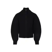 [Jacquemus] Jacquemus-Black Le Zippe Merino Wool Cardigan-Uomo S STAND