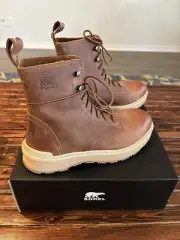 Sorel Women's Hi-Line Lace Boots Scorch/Tawny Buff NEW 8.5