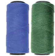 2 Knot It Waxed Polyester Cord 1mm Diameter 144M Spools (Blue, Grass Green)