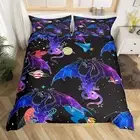 Galaxy Dragon Bedding Set Outer Space Starry Sky Duvet Cover Set for Kids Boy...