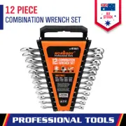 12-Piece Metric Combination Spanner Ring Open Ended Combo Spanners CRV Tool Au