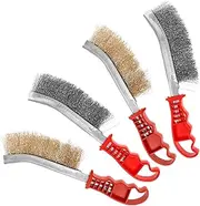 COHEALI 4Pcs Wear Resistant Grill Brush Multi Functional BBQ Scrubber for Outdoor Grilling Pizza Ovens Durable Stainless Steel Wire Cleaner Camping Supply