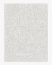 275' x 365' | Machine Washable Runner Rug | Kid & Pet Friendly | Indoor Rug | Freestyle Pearl Rug by Keith Haring | Ruggable