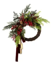 National Tree Company 24"Christmas Joy With Chimes Half Wreath