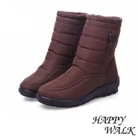 在飛比找森森購物網優惠-【happy walk】雪靴 輕量雪靴/輕量時尚釦飾雙層防水