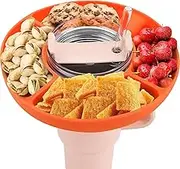 Snack Ring for Stanley 40 oz Tumbler with Handle, 4 Compartment Silicone Snack Tray for Stanley, Reusable Snack Bowl Combo, Snack Container Cups Snack Platters for Stanley Cup Accessories (Orange)