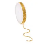 16.4 Feet/roll Golden Soldered Brass Paperclip Flat Oval Chains Nickel Free 6mm